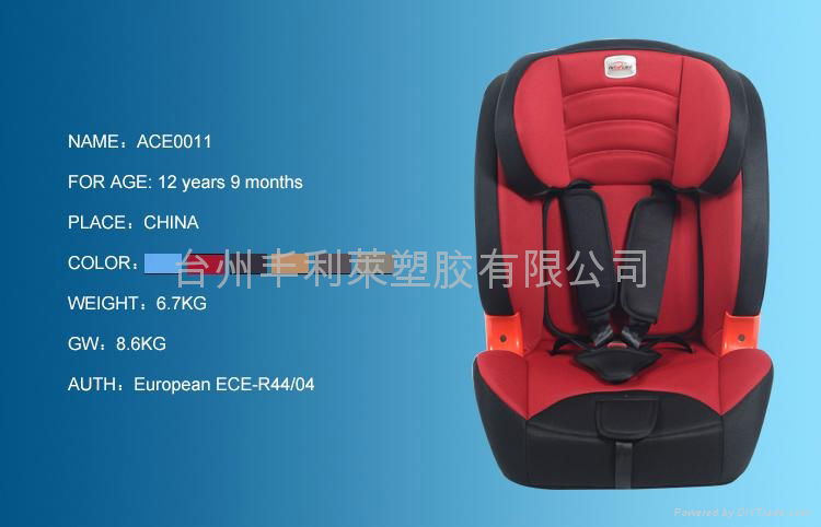 child car safety seat for  9month to  12years  old  child 