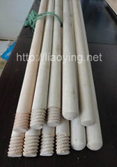 Natural wooden broom handle