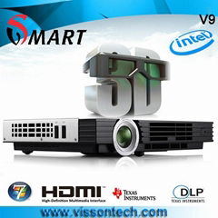 Windows 7 OS 3D all in one projector dlp projector HDMI VGA output