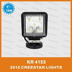 15W 4" Square LED Work Spot light for Truck Trailer SUV JEEP Off-road Boat