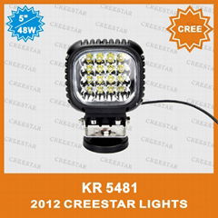 48W 5" CREE LED Work Light For Jeep SUV ATV Off-road Truck