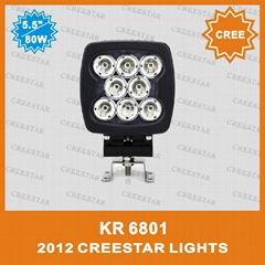 80W 5.5" 9-70V SQUARE CREE LED Driving