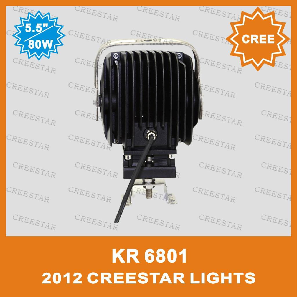 80W 5.5" 9-70V SQUARE CREE LED Driving Light  4