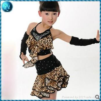  2013 Leopard Latin dance costumes for Girls 