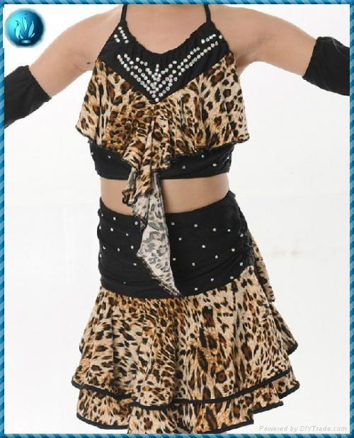  2013 Leopard Latin dance costumes for Girls  3