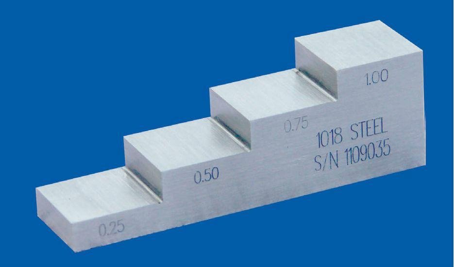  ASTM E-797 4-step Test Block 1018 STEEL -INCH