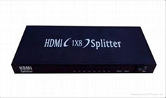 1x8 HDMI Splitter Amplifier  8 port support 1080p 