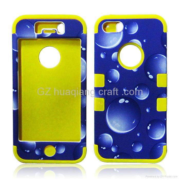 hot selling high quality TPU+PC 3 in 1 phone case for iphone4/5 2