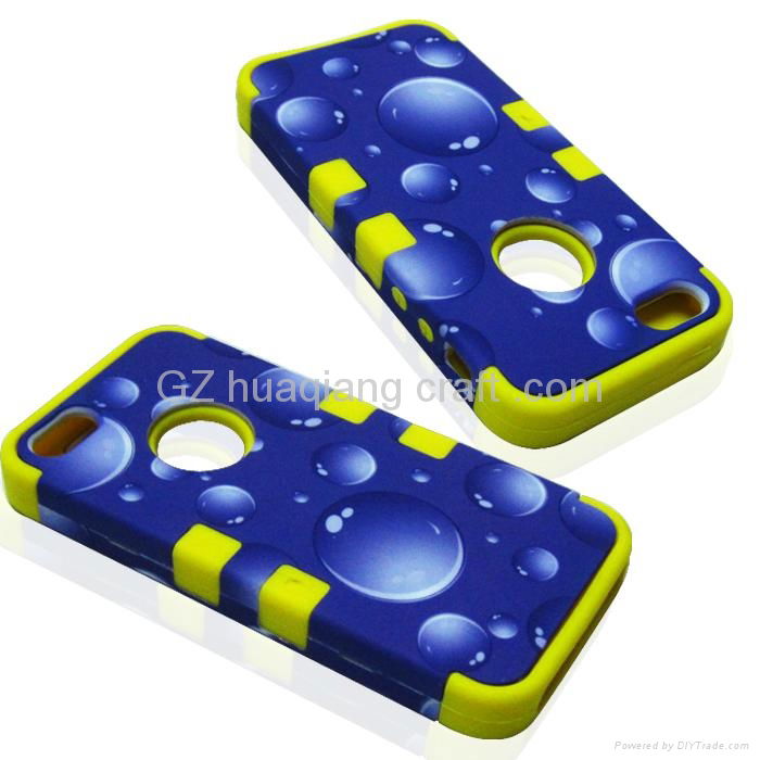 hot selling high quality TPU+PC 3 in 1 phone case for iphone4/5 4