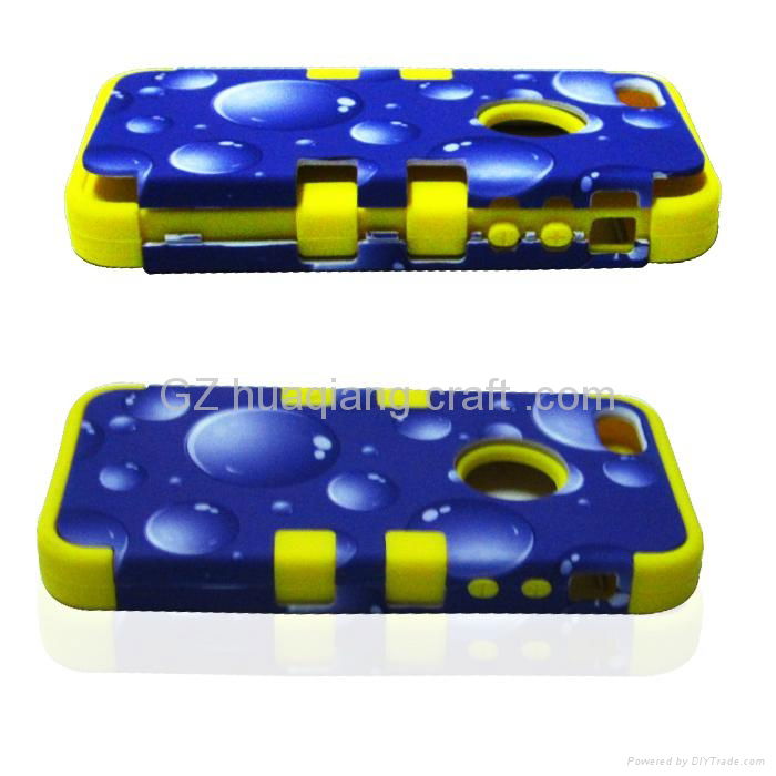 hot selling high quality TPU+PC 3 in 1 phone case for iphone4/5 5