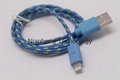 Woven and Fabric USB Cable for iPhone and Samsung 4