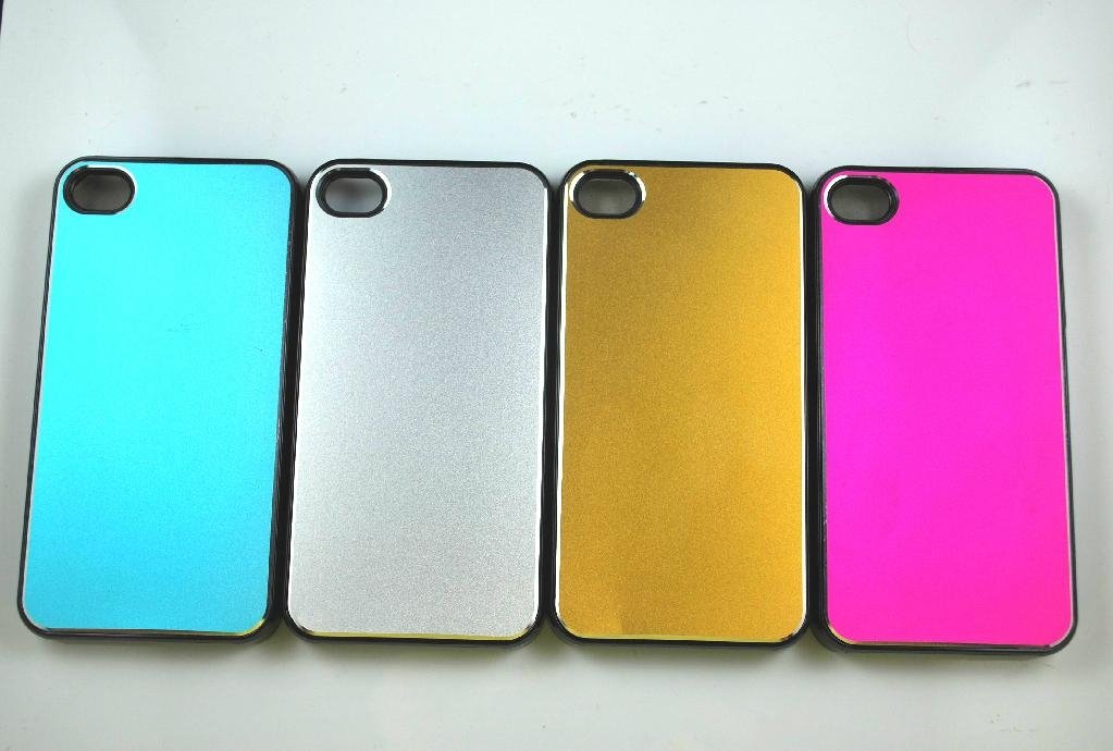 Supply metal pc mobile phone case with scrub veins for iphone4g/4gs