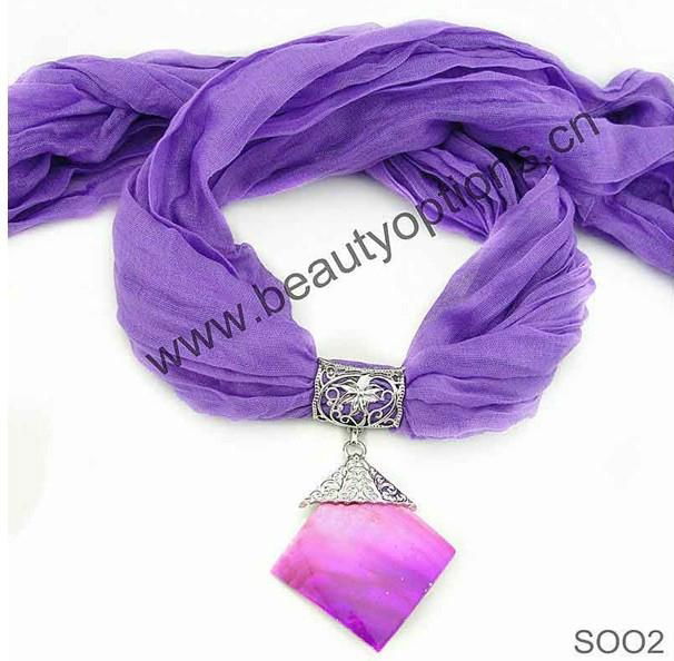 Unique style red agate pendant fashion scarf  3