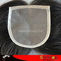 12"4*4 120% 1B Hot fashion human hair silk base lace closure 2