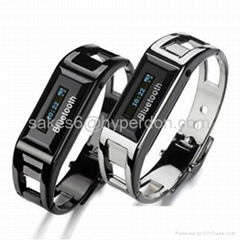 Bluetooth Bracelet Wristband Vibrating Alert Watch OLED Caller ID For Universal(