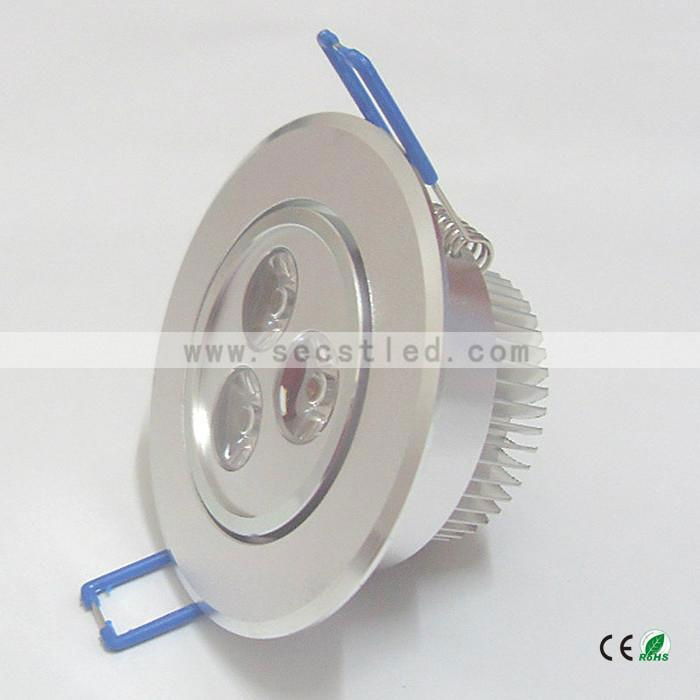 CE RoHS approved AC85-265V 300LM 3W Led ceiling lights with 3 years warranty
