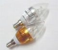 E14 AC85-265V 300lm warm white white 3w led candle bulb  1