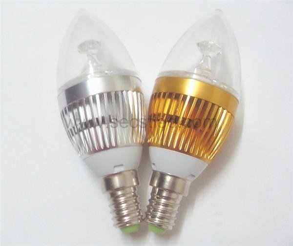 E14 AC85-265V 300lm warm white white 3w led candle bulb  3