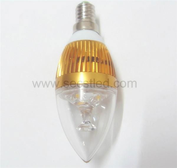 E14 AC85-265V 300lm warm white white 3w led candle bulb  5