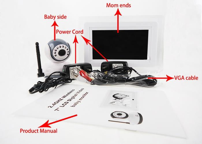 7''LCD Digital Wireless Baby Monitor 2