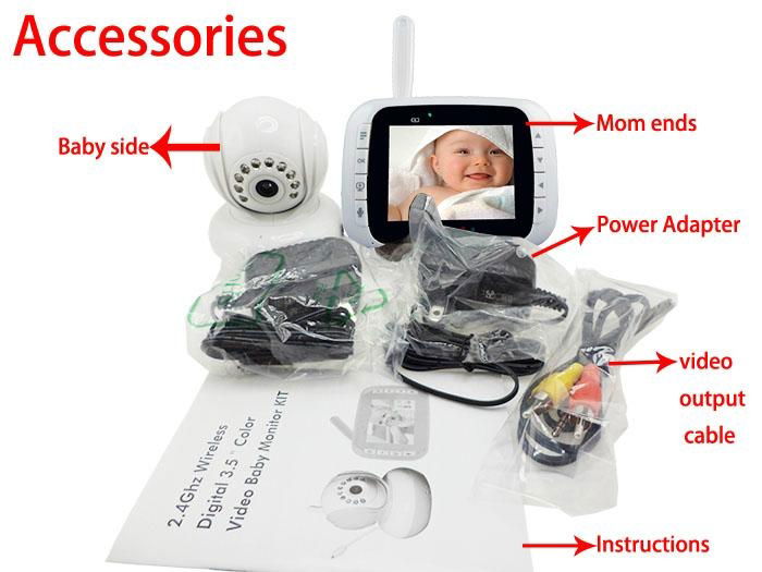 2.4GHZ Wireless Digital 3.5'' color video baby Monitor KIT  3