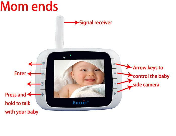 2.4GHZ Wireless Digital 3.5'' color video baby Monitor KIT  4