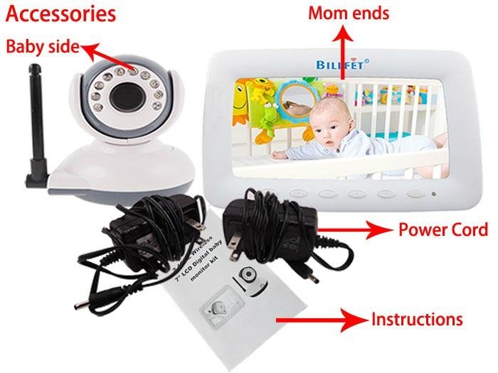 7''LCD Digital Wireless Baby Monitor 2