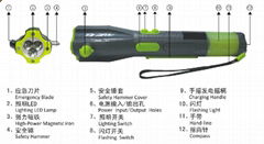 Waterproof Dynamo torch with Hammer	