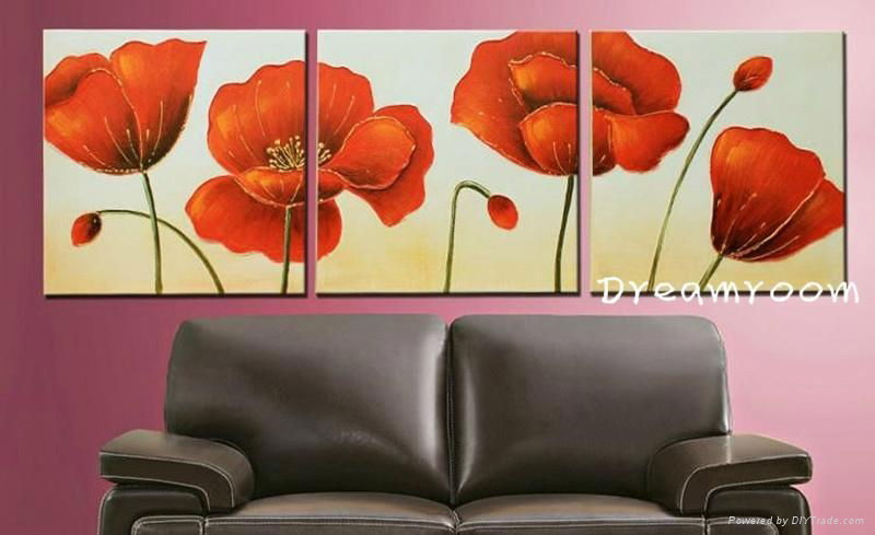 Hand painted flower oil paintings on canvas