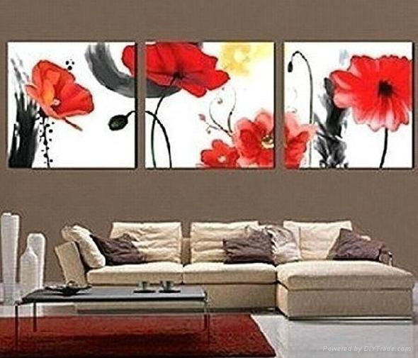 Hand painted flower oil paintings on canvas 2