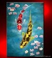 Abstract Animal Oil Paintings on Canvas - Koi Carp 5