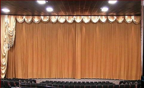 Velvet stage drapes