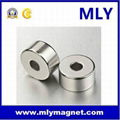 Strong Permanent Neodymium Custom Arc Magnet with Hole  3