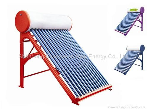 Compact unpressurized solar hot water heaters
