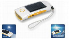 Solar torch with radio and charger