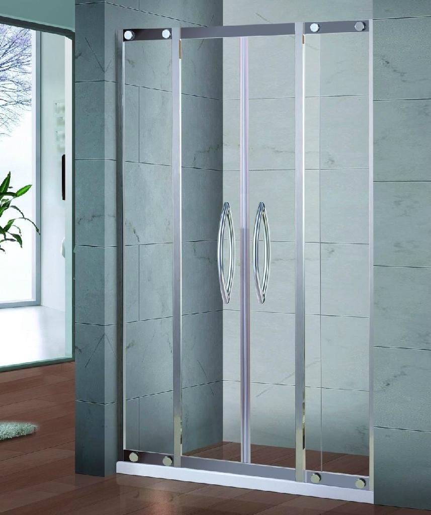 Double sliding stainless steel shower screen 