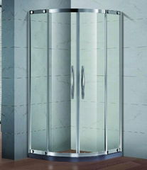 Semi-framless sliding stainless steel shower door-Quadrant