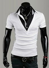 men's stylish slim t shirt korean fashion t shirt free shipping