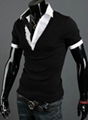 men's stylish slim t shirt korean fashion t shirt free shipping 2