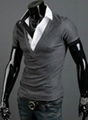 men's stylish slim t shirt korean fashion t shirt free shipping 3