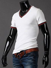 2013 men stylish fashion t shirts slim v neck t shirts free shipping