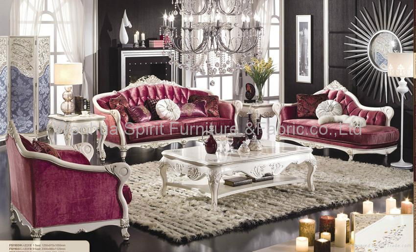 High quality Classical style wood carving sofa