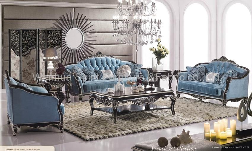 High quality Classical style wood carving sofa 2