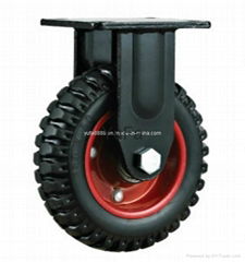 Heavy Duty Double Ball Bearing Corrugated Rubber Caster