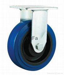 Heavy duty double ball bearing elastic rubber caster