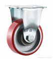 Medium Duty Double Ball Bearing Cast Iron PU Caster