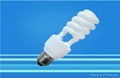 100% tri-color powder half spiral cfl 15w b22 2700k/6400k/6500k 1