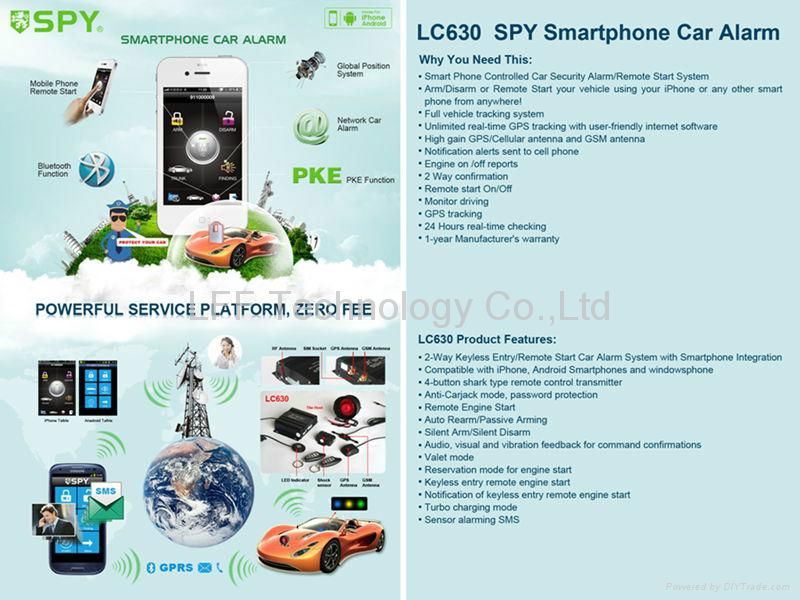 2013Hot selling smartphone car alarm 3