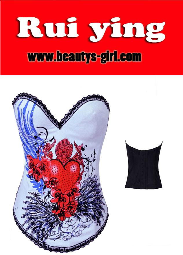fashion fancy printing sexy corset 