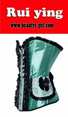 Fashion Women Green Satin Sexy Corset With lace pocket 